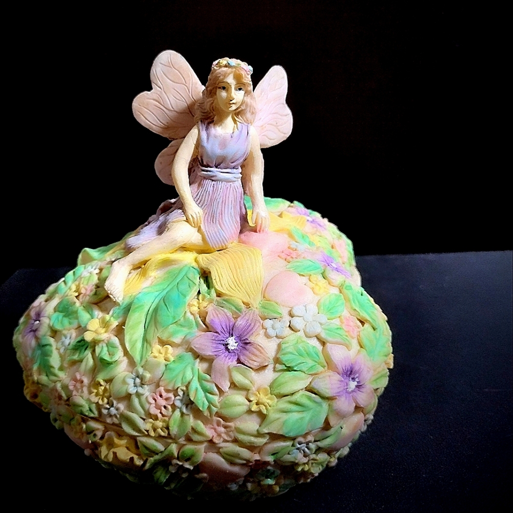Heart Shaped Jewelry Box With A Fairy On Top